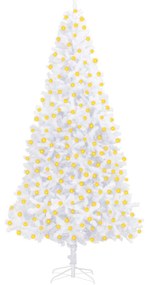 Umelý vianočný stromček s LED 300 cm biely 3077736
