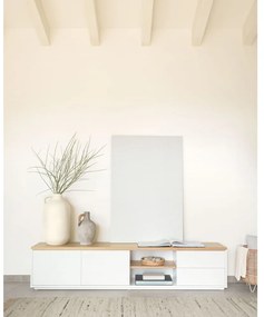 Biely TV stolík 200x44 cm Abilen – Kave Home