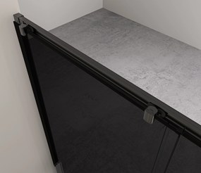 CERANO - Sprchové posuvné dvere Varone LINE Ľ/P - čierna matná, grafitové sklo - 130x195 cm, CER-CER-478114