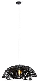 Orientálne závesné svietidlo čierny bambus 62 cm - Pua