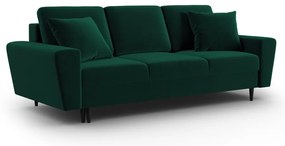 Zelená zamatová rozkladacia/s úložným priestorom pohovka 235 cm Kyoto – Cosmopolitan Design