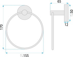 Držiak na uteráky - kruh REA MODERN RING 6610 titán
