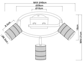GLOBO JOSELLA 54033-3 Stropné svietidlo