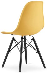 Set troch jedálenských stoličiek OSAKA horčicová (čierne nohy) (3ks)