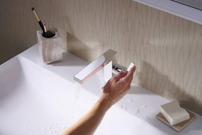 Hansgrohe Tecturis E, páková umývadlová batéria 110 Fine CoolStart EcoSmart+ s odtokovou garnitúrou Push-Open, chrómová, HAN-73020000