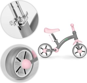 ECOTOYS odrážadlo pre deti 3+ EVA kolesá, nastaviteľné sedadlo 33–41 cm, sivé