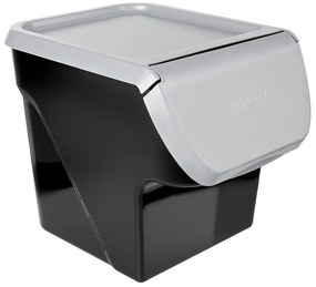 VILDE Úložný box na zemiaky a cibuľu s vetraním, VEGBOX sivý (14l - 10kg zemiakov)