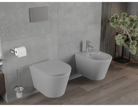 Mexen RICO Rimless misa závesná so sedátkom voľne-padajúcim, 48 x 35 cm, svetlá šedá, 30724061