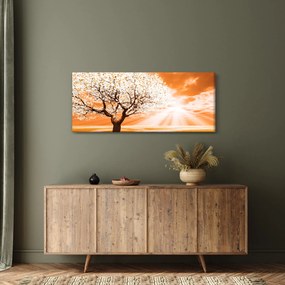 Oranžový obraz stromu (120x50 cm)