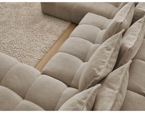 Taupe ženilková rozkladacia/s úložným priestorom rohová pohovka (ľavý roh/do tvaru "U") Everest – Bobochic Paris