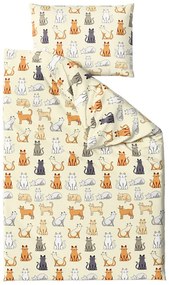 Bavlnené obliečky COLORED CATS BLEND krémové Rozmer obliečky: 70 x 90 cm | 140 x 220 cm