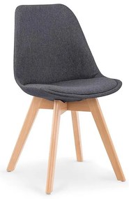 Stolička K303 tkanina/drevo tmavý popol 48x54x83