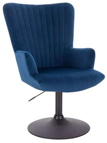 LuxuryForm DESIGN Kreslo AMADEO VELUR na čiernom tanieri - modré