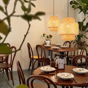 Immax 08267L - Luster na lanku HILO 1xE27/40W/230V pr. 38 cm bambus