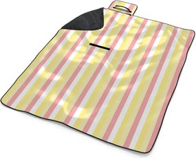 Sablio Plážová deka Žlto-ružové pruhy: 200x140 cm