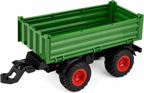 LEAN Toys Poľnohospodársky traktor s vyklápacím prívesom, diaľkovo ovládaný, svetlá a zvuky, mierka 1:24