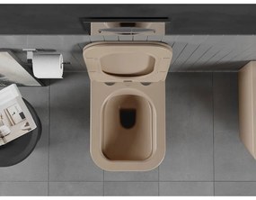 Mexen Teo Rimless, závesná wc misa 51x34,5x34 cm so sedátkom s pomalým dopadom z duroplastu, cappuccino matná, 30854064