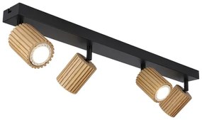Brilagi - Bodové svietidlo MODERN WOOD 4xGU10/8W/230V drevo/čierna