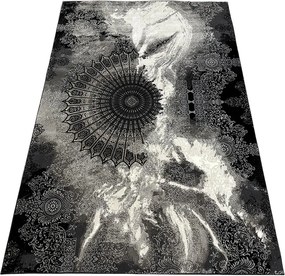 HU Čierny-hnedý moderný koberec Glamour 27237-Siyach Rozmer: 80x150 cm