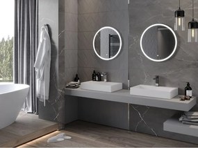 Mexen Gobi osvetlené kúpeľňové zrkadlo okrúhle, 60 cm, LED 6000K, proti zahmlievaniu - 9801-060-060-611-00
