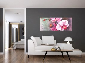 Obraz - Orchidey, aquarel (120x50 cm)