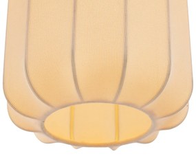 Japandi stojacia lampa čierna so zlatým a béžovým tienidlom - Pluni