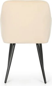 Sada šiestich jedálenských stoličiek LUXANO zamatové, béžové / čierne nohy (6 ks)