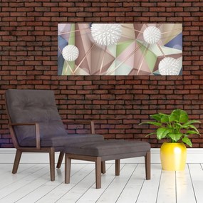 Obraz - 3D Abstrakcia v pastelových farbách (120x50 cm)