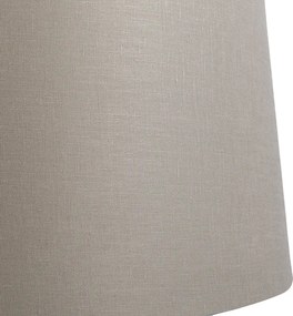 Ľanové tienidlo na lampu sivohnedé 45 cm