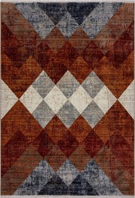 Flair Rugs, Kusový koberec Cooper Bradley Geo Red, 80x150, hnedá, obývacia izba