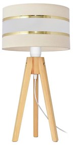 Stolná lampa HELEN 1xE27/15W/230V krémová/zlatá/borovica