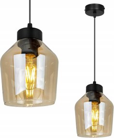 Závesné svietidlo Rijeka 1, 1x medové sklenené tienidlo, b