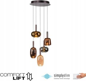 Paul Neuhaus Irides Led závesné svietidlo 5 ramien, Comfort Lift, SimplyDim,