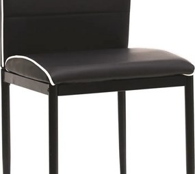 Jedálenská stolička Round, černá ekokoža