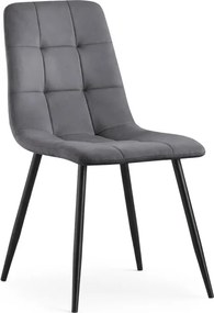 Jedálenská stolička NERO zamatová, grafitová / čierne nohy