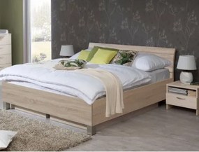 Posteľ Ela 180x200 cm,dub Sonoma, s roštami a perinákmi%
