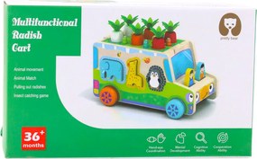 LEAN Toys Drevené edukačné auto - triedič tvarov a labyrint