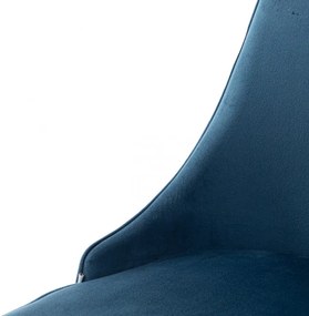 Jedálenská stolička LOUIS RIBBON zamatová modrá 848914