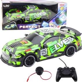 LEAN Toys Športové auto na diaľkové ovládanie so zvukom zelené