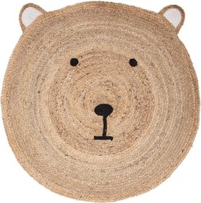 AKCIA Detský jutový koberec BEAR HEAD 100 cm II. akosť