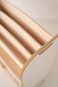 Dětský montessori regál s knihovnou, bílý - 74 x 75 cm