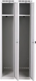 Kovová šatníková skrinka S7, 2-dverová, 1500 x 600 x 500 mm, demont, otočný zámok, modré dvere