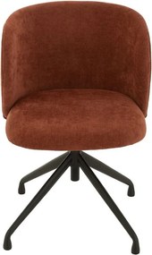 Vínová zamatová jedálenská točiaca stolička Chair Turn Burgundy - 56*48*77cm