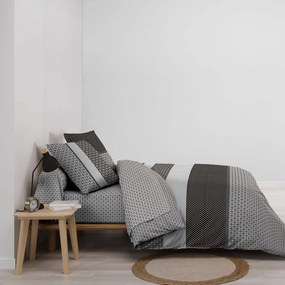 Čierno-biele bavlnené obliečky na dvojlôžko/predĺžené s plachtou/6-dielne 240x220 cm Meiko – douceur d'intérieur