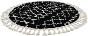 Koberec BERBER ETHNIC G3802 kruh čierny / biely Fredzle berber marokánsky