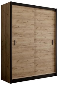 Šatní skriňa SAPHIRA 203x215 cm s posuvnými dverami dub craft