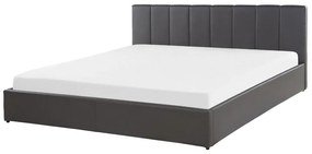 Manželská posteľ 180 cm DARGAN (sivá) (umelá koža) (s roštom a úl. priestorom). Vlastná spoľahlivá doprava až k Vám domov. 1026650