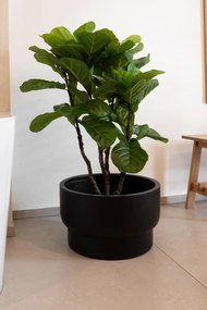 Dizajnový kvetináč LIVELLI, sklolaminát, výška 28 cm, čierny