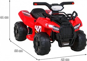 Ramiz Detská štvorkolka na batérie Storm Červená + 25W motor + MP3 USB + LED