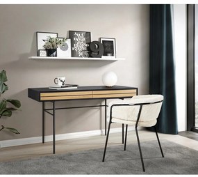 Čierny písací stôl Woodman Stripe, 130 x 60 cm